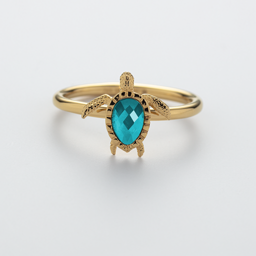 Paul Hewitt Turtle Ring Aquamarine Gold Super Rabatt