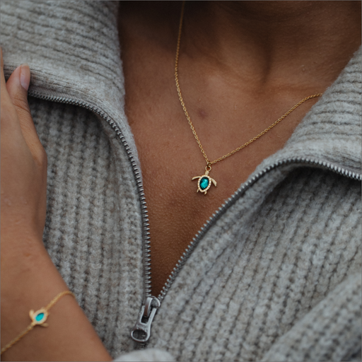 Paul Hewitt Turtle Mono Halskette Aquamarine Gold 50% Rabatt mit kostenlosem Versand