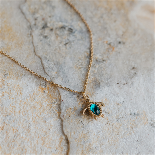 Paul Hewitt Turtle Mono Halskette Aquamarine Gold 50% Rabatt mit kostenlosem Versand