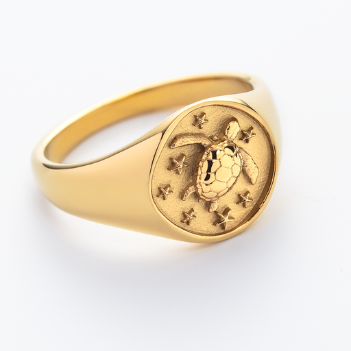 Paul Hewitt Turtle Signet Ring Gold Speichern exportieren