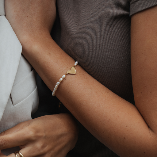 Paul Hewitt Engravable Heart Pearl Armkette Gold Blitzverkäufe