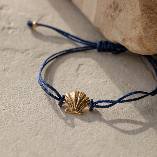 Paul Hewitt Scallop Blue Nylon Armkette Gold Begrenztes Angebot