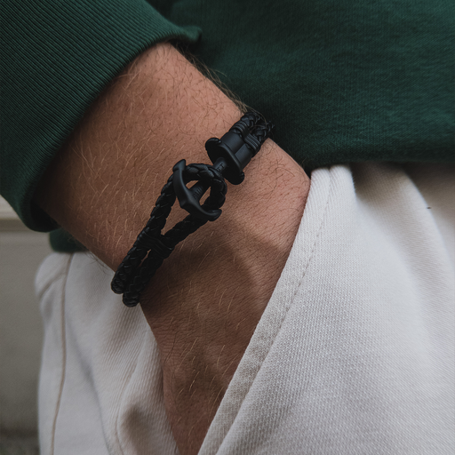 Paul Hewitt Ankerarmband Phrep Schwarz Leder Schwarz Jubiläumsangebot