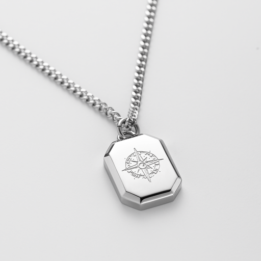 Paul Hewitt Men's Octagonal Halskette Windrose Silber Sonderangebote