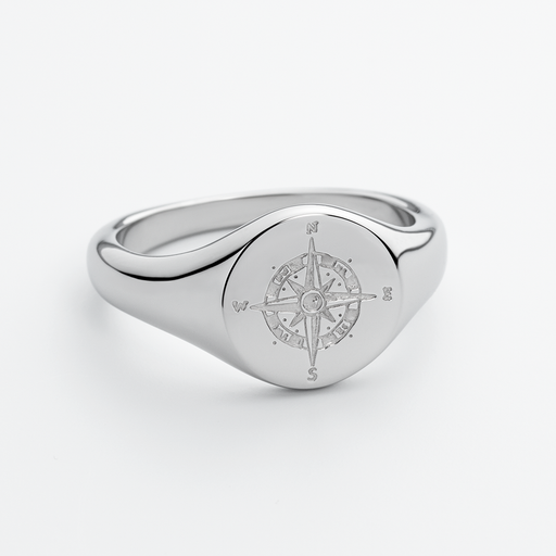 Paul Hewitt Men's Signet Ring Windrose Silber Riesige Ersparnisse