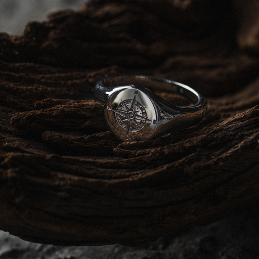 Paul Hewitt Men's Signet Ring Windrose Silber Riesige Ersparnisse