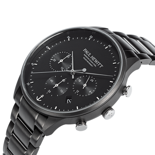 Paul Hewitt Chrono Uhr Gun Metal Schwarz Neueste Stile