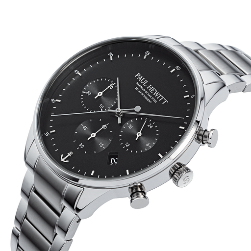 Paul Hewitt Chrono Uhr Silber Schwarz Letzte 2 Tage