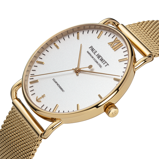 Paul Hewitt Sailor 39 mm Uhr Gold Weiß 50% Rabatt mit kostenlosem Versand