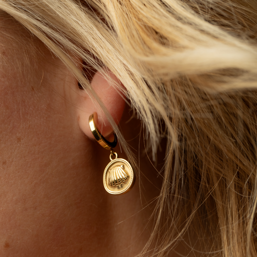 Paul Hewitt Scallop Coin Ohrring Gold VIP-Rabatte