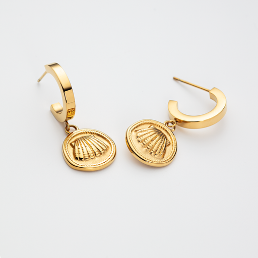 Paul Hewitt Scallop Coin Ohrring Gold VIP-Rabatte