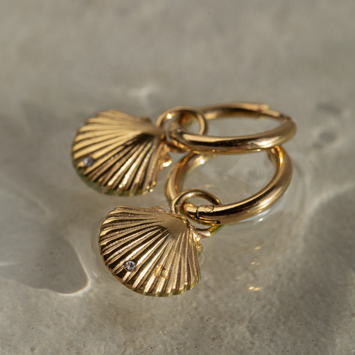 Paul Hewitt Scallop Ohrring Gold Tiefpreis