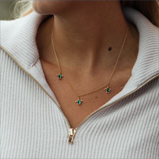 Paul Hewitt Turtle Halskette Aquamarine Gold JETZT KAUFEN