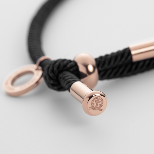 Paul Hewitt Vitamin Sea Gravur Armband Roségold Schwarz Fabrikverkauf