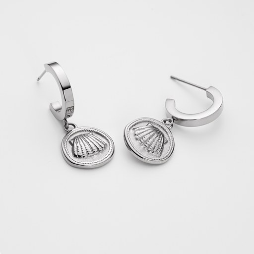 Paul Hewitt Scallop Coin Ohrring Silber Versandkostenfrei