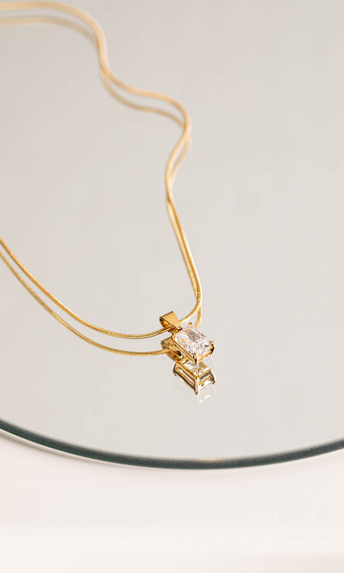 Paul Valentine Baguette Stone Necklace Nur für heute