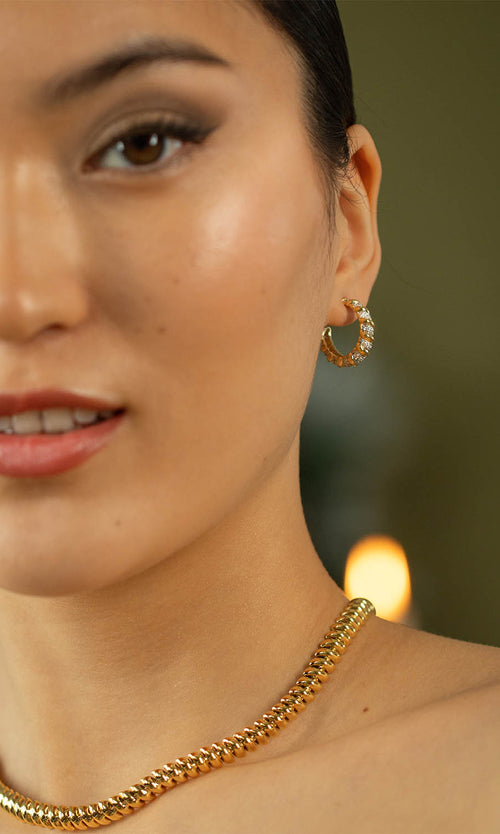 Paul Valentine Sparkle Twisted Hoops Fabrikladen