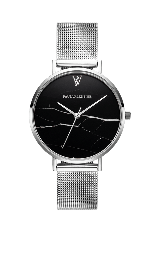 Paul Valentine Black Marble Silver Mesh Limitierter Zeitrabatt
