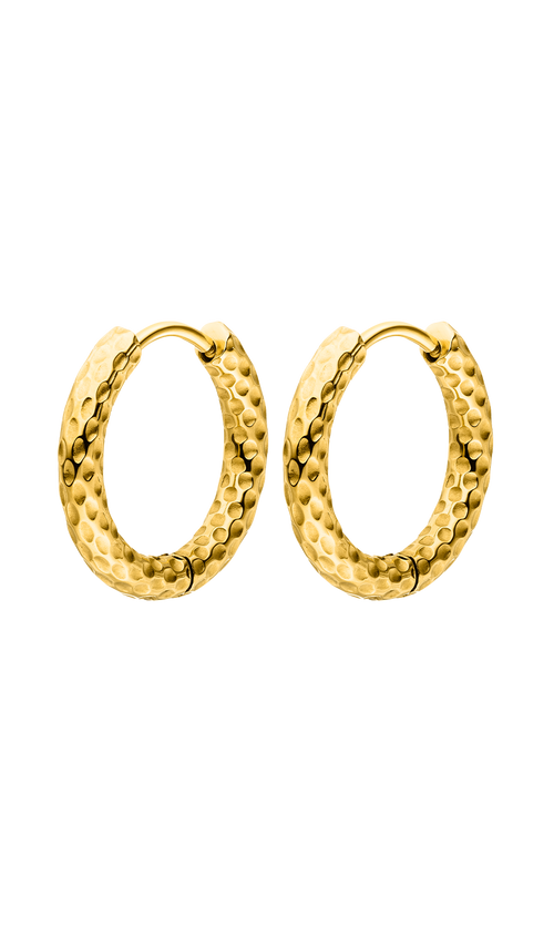 Paul Valentine Delicate Structured Hoops 14K Gold Plated Fabrik Onlineshop