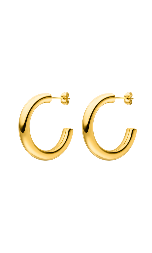 Paul Valentine Classic Hoops 14K Gold Plated Sonderangebot