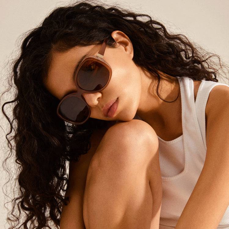 Pilgrim PARKER Retro-Oversized-Sonnenbrille, Hellbraun Exklusive Angebote