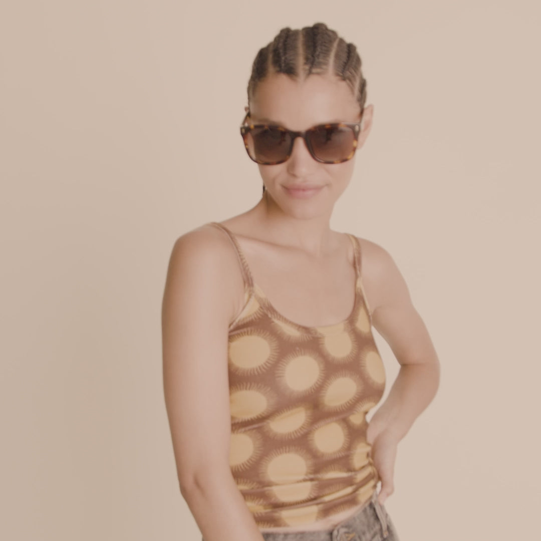 Pilgrim KATYA Recycelte Sonnenbrille Schildpatt-Braun/Gold Super Sparpreis