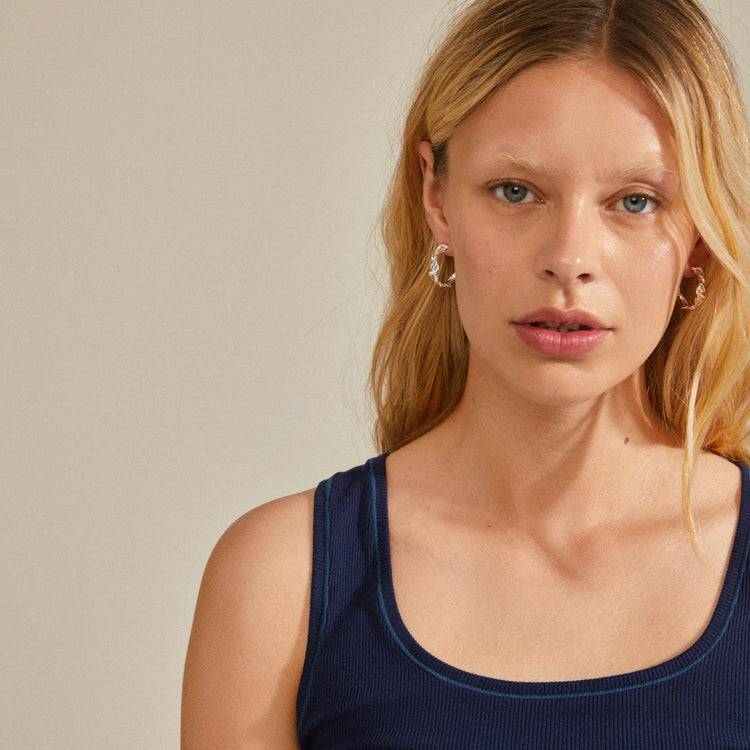 Pilgrim SUN recycelte, gedrehte Hoops versilbert Kostenloser Versand international