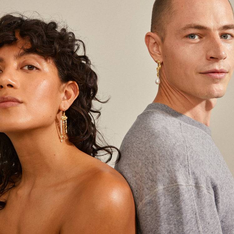 Pilgrim MOON recycelte Ohrringe vergoldet Outlet