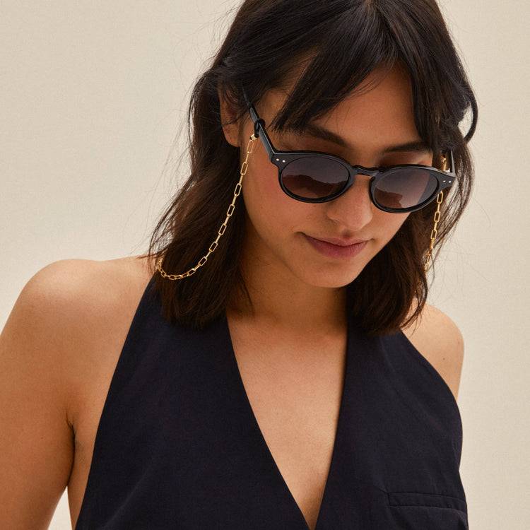 Pilgrim KYRIE Sonnenbrille Schwarz/Gold Preisnachlass