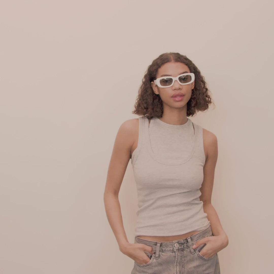 Pilgrim YANSEL Recycelte Sonnenbrille Weiß Neueste Mode
