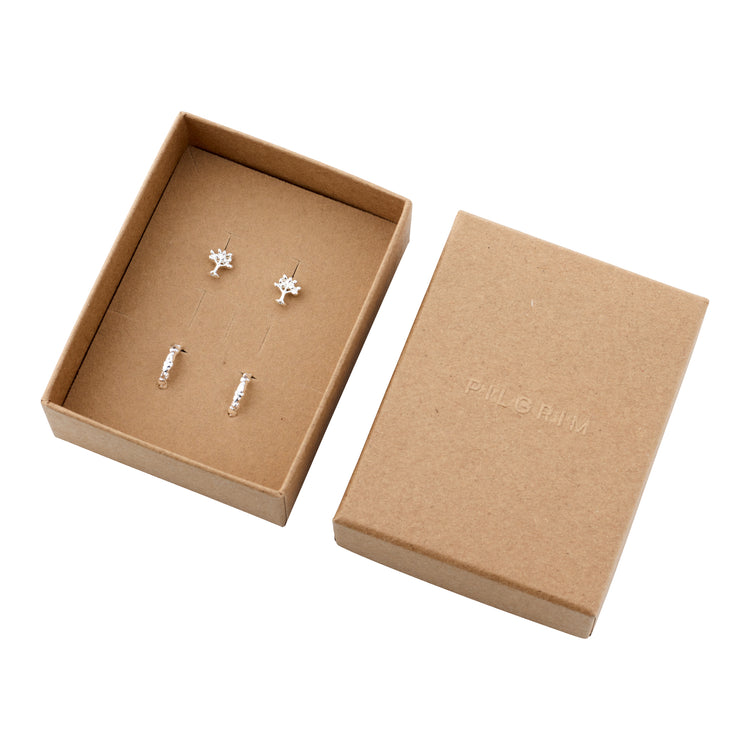 Pilgrim PIPER recyceltes Geschenkset, 2-in-1-Set, versilbert Online Outlet