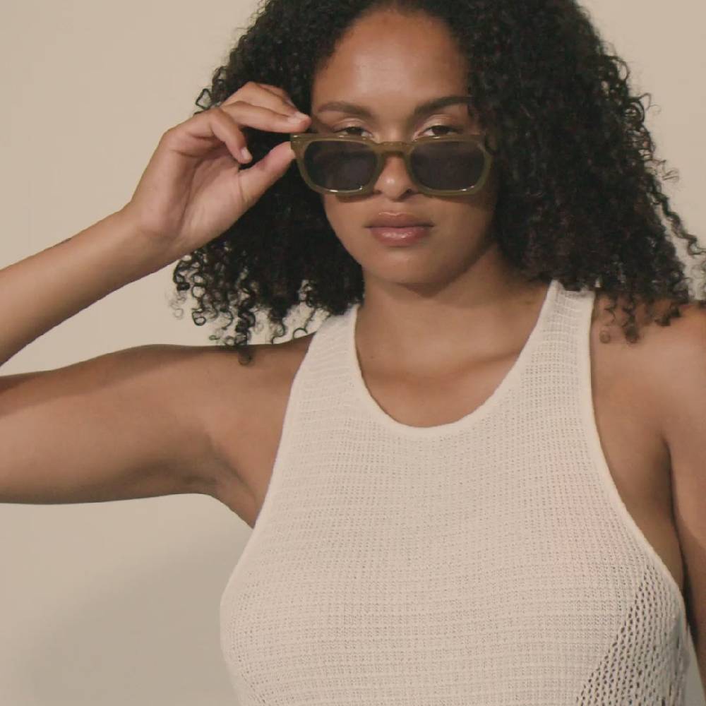 Pilgrim ELETTRA ikonische Retro-Sonnenbrille kristallgrün Hotsell