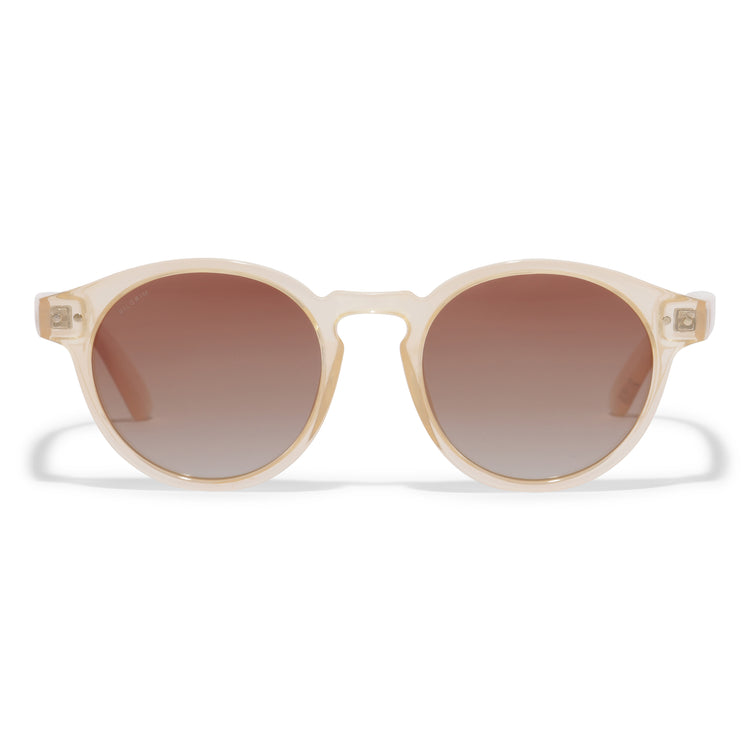 Pilgrim KYRIE klassische runde Sonnenbrille hellbeige Online Shopping