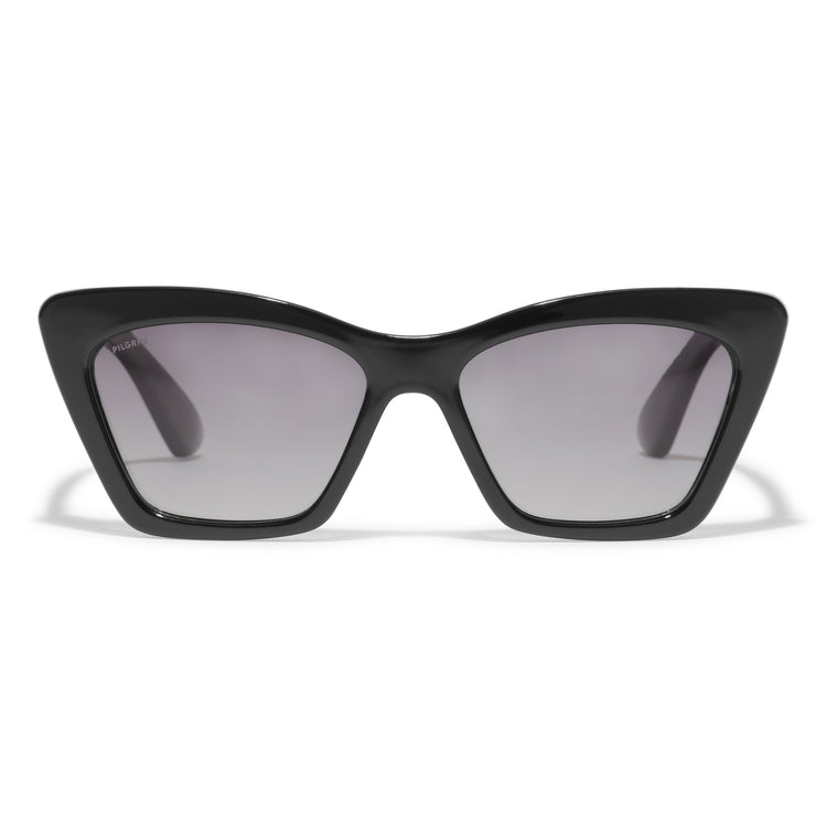 Pilgrim DAKOTA eckige Cat-Eye-Sonnenbrille schwarz Sonderangebote