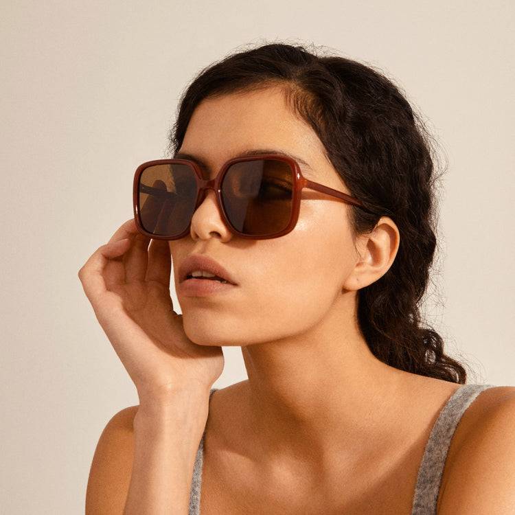 Pilgrim MILAN oversized Retro-Sonnenbrille braun Super Sparpreis
