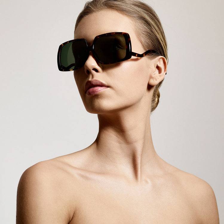 Pilgrim ELLEN oversized Retro-Sonnenbrille, Schildpatt Bis zu 60% Rabatt