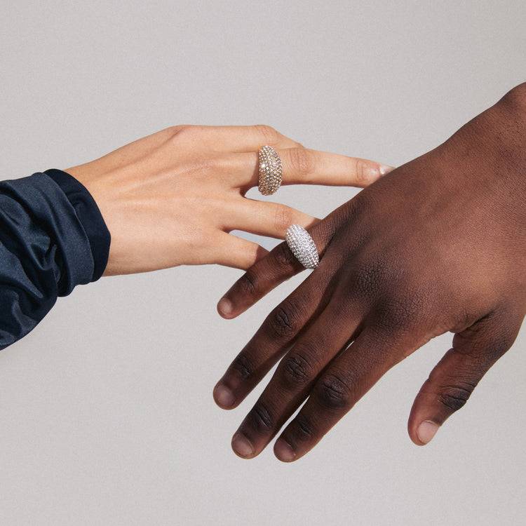 Pilgrim FOCUS recycelte Kristall Ring vergoldet Großer Ausverkauf