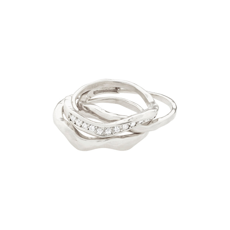 Pilgrim TRUE recycelte Ringe 3-in-1-Set versilbert Weihnachtsangebot