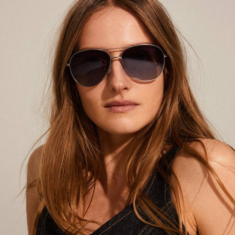 Pilgrim NANI graue Piloten-Sonnenbrille hämatitbeschichtet Blitzangebot