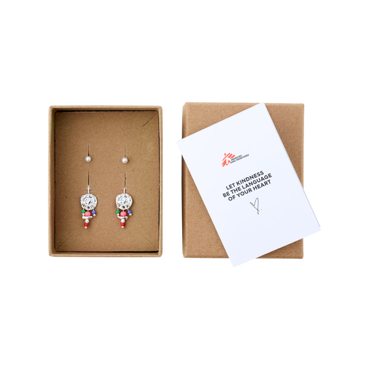 Pilgrim MSF recycelte Ohrringe 2-in-1-Set versilbert Sonderangebote