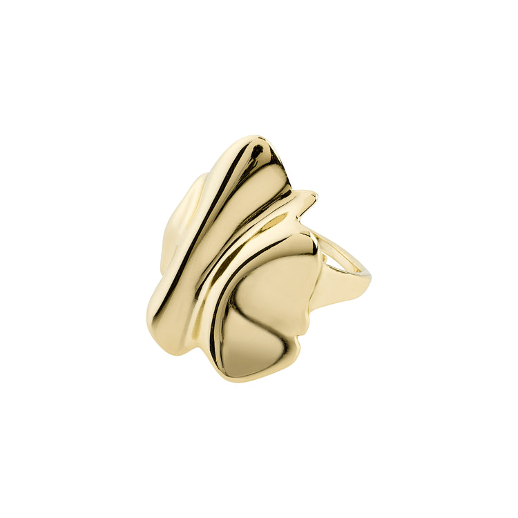Pilgrim EM recycelter wellenförmiger Statement-Ring, vergoldet Online