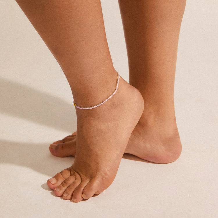 Pilgrim PALOMA Fußkettchen, 2-in-1-Set, violett und vergoldet Kostenloser Versand