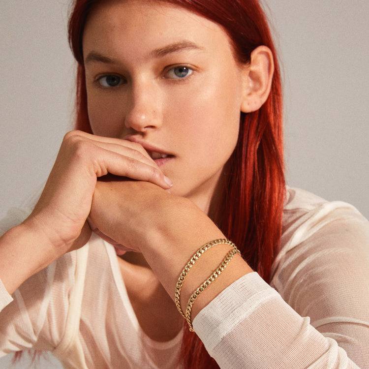 Pilgrim BLOSSOM recyceltes Panzerketten-Armband, 2-in-1, vergoldet Sonderangebote
