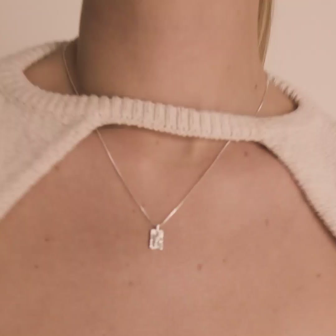 Pilgrim JEMMA Anhänger-Halskette, Vierkant, versilbert Rabatte dieses Monats