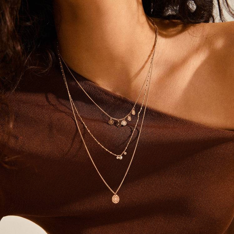 Pilgrim CAROL layered Halskette, 3 in einem mit roségold plattiert Super Sparpreis