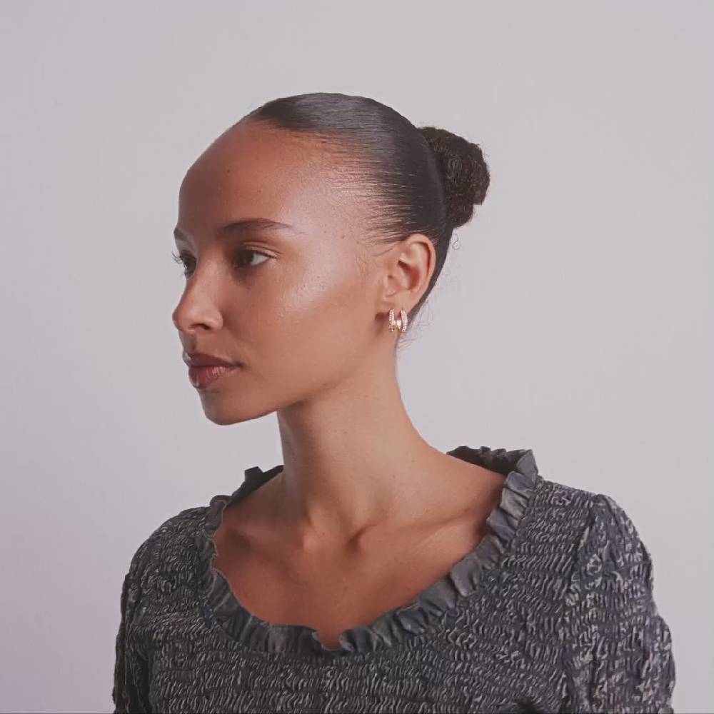 Pilgrim BLOOM recycelte Kristall-Hoop-Ohrringe vergoldet Jubiläumsangebot