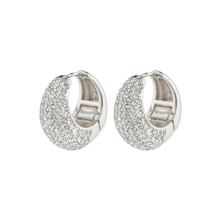 Pilgrim NAOMI recycelte Kristall-Hoops versilbert Sonderangebot
