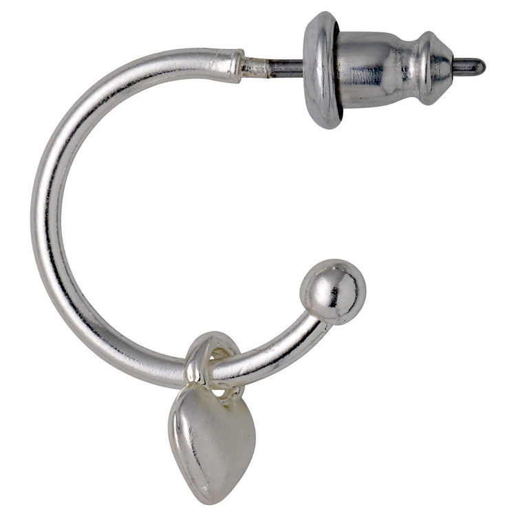 Pilgrim SOPHIA recycelte Huggie-Hoops mit Herzanhänger, versilbert Online Outlet