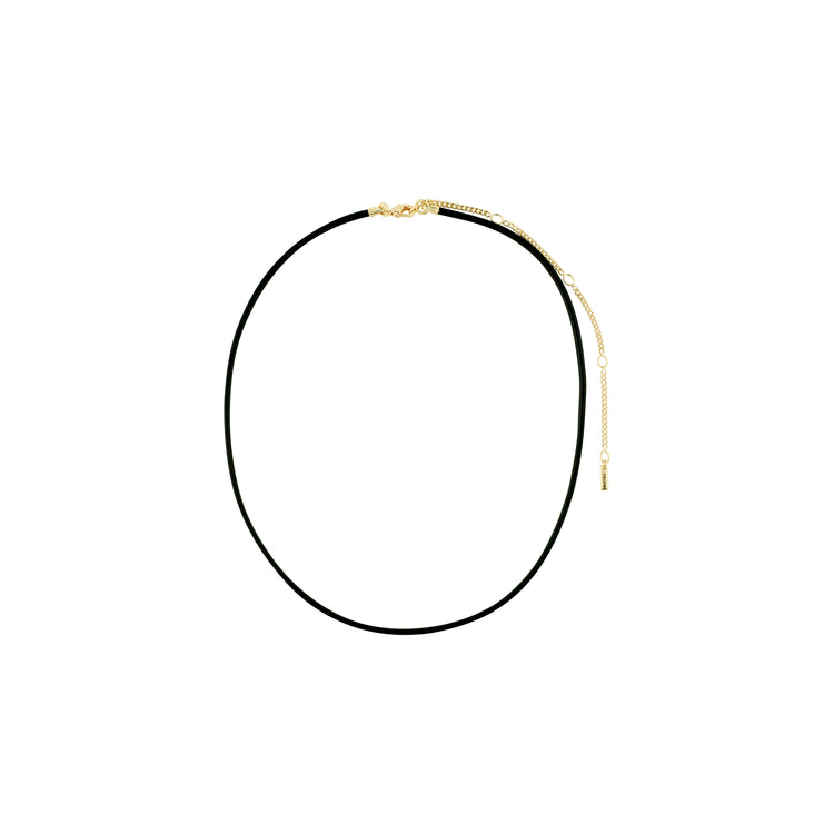 Pilgrim CHARM Lederband-Halskette, schwarz/vergoldet 2025