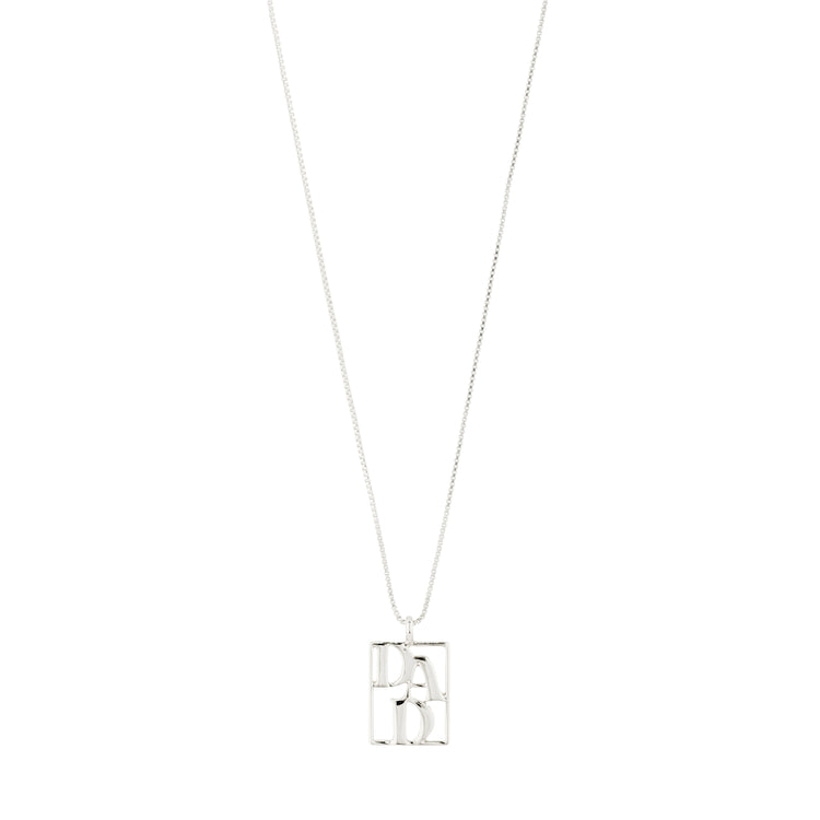 Pilgrim LOVE TAG, recycelte DAD Halskette versilbert